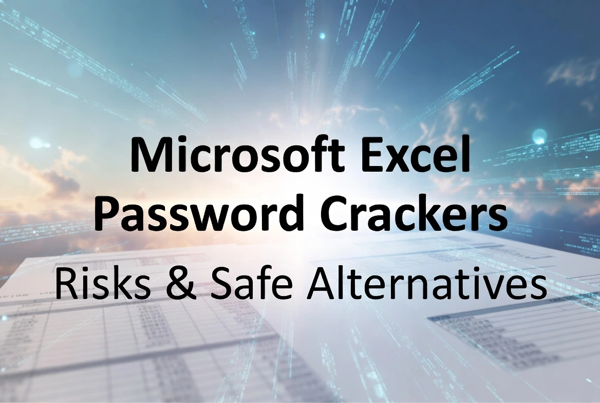 Excel password security concept with lock and spreadsheet