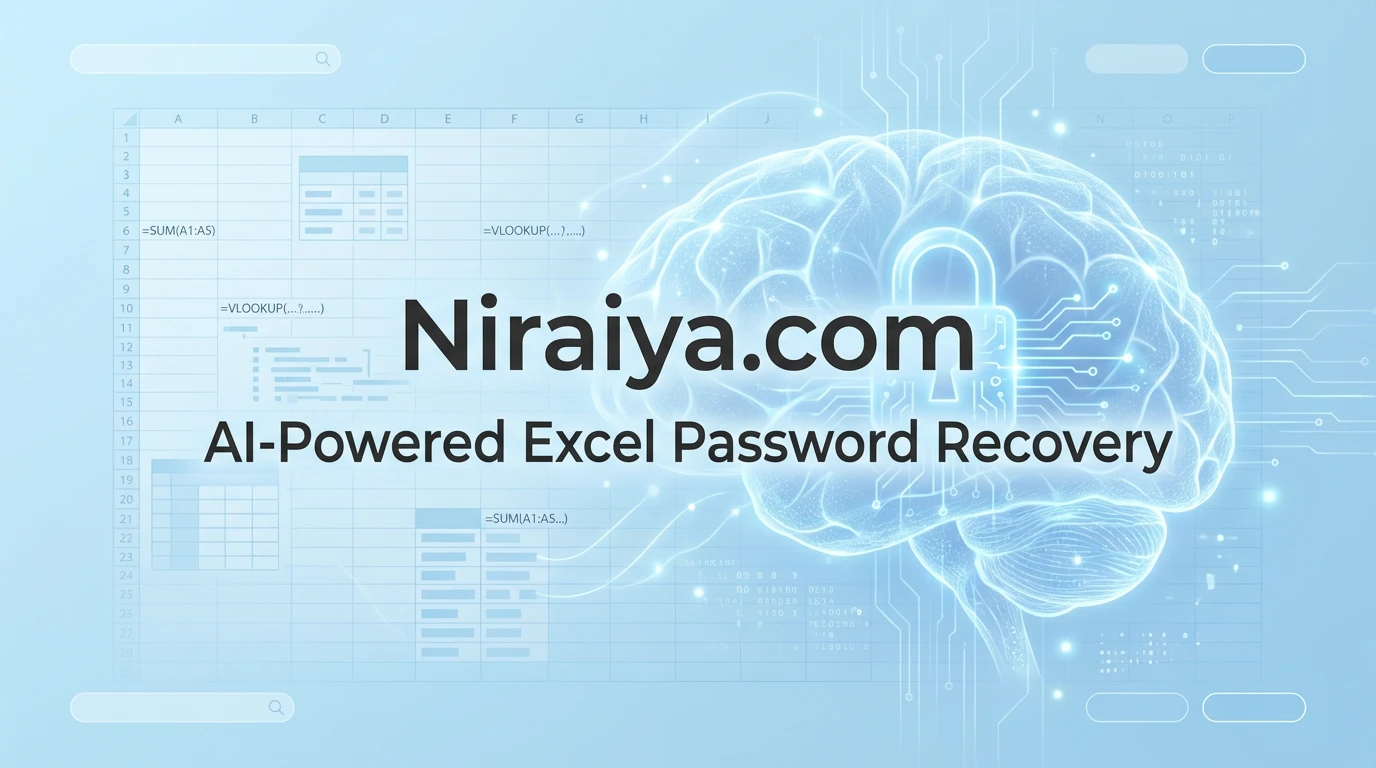Niraiya AI-powered Excel password recovery dashboard